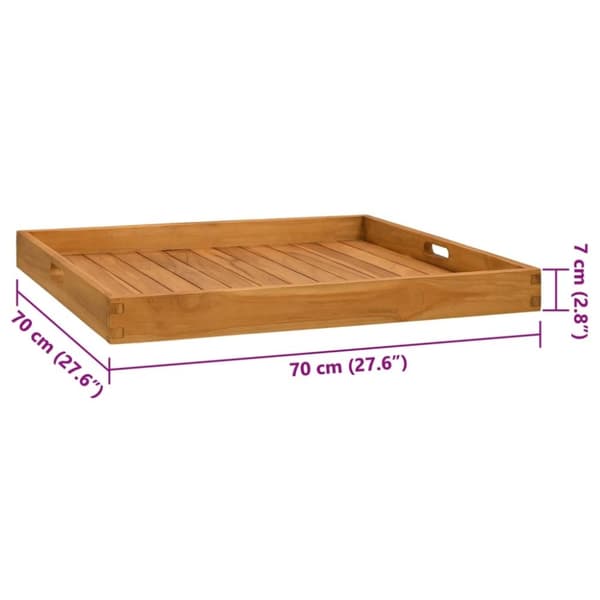 vidaXL Serveringsbrett 70x70 cm heltre teak