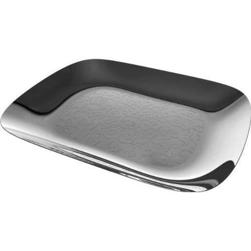 Alessi klädd rektangulär bricka Inox/Glo…