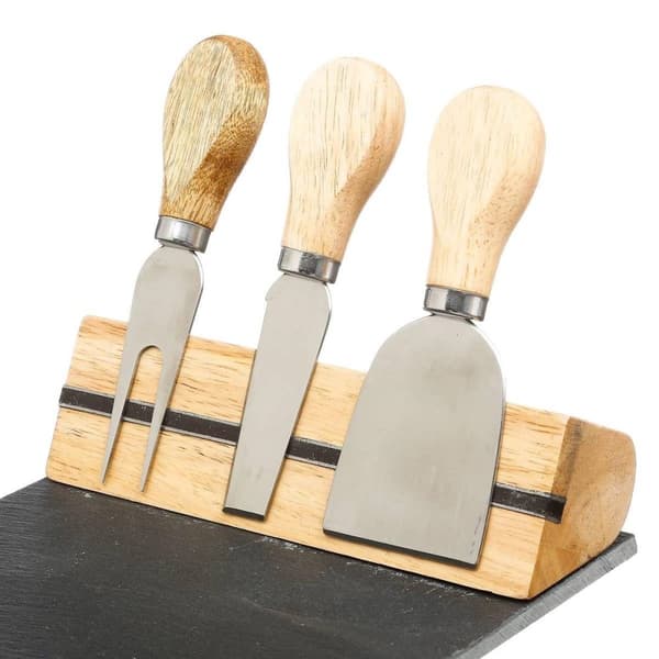 Ostbricka med 3 Knivar - Skiffer
