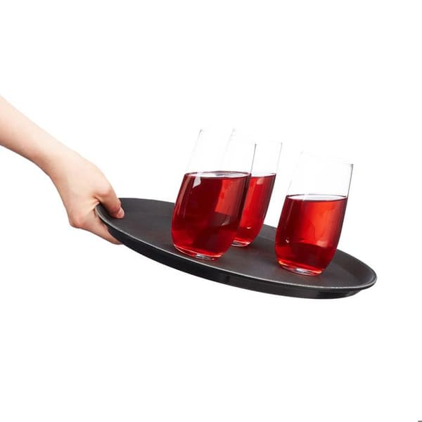 Relaxdays Cateringbricka, Bar, Brasserie, Bistro, Café, Restaurang, Servering, Rund, Dryck, Ø 35 cm, Svart