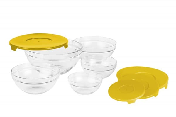 SET 5 BOLURI DE STICLA CU CAPAC