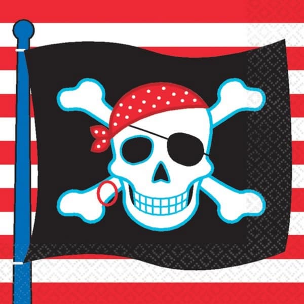 Amscan Napkins - Pirate Party Red/White/Black One Size
