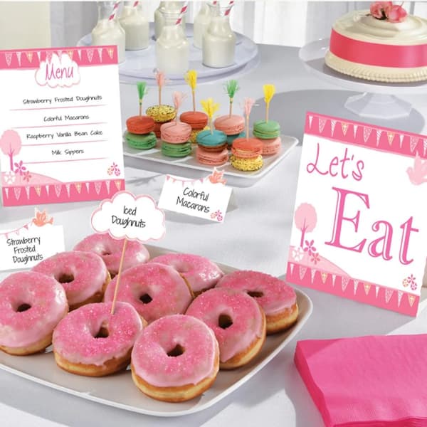 Amscan Let´s Eat Buffet Decorations Set Pink/White One Size