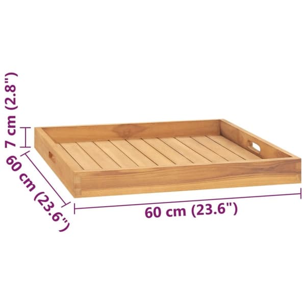 vidaXL serveringsbakke 60x60 cm massivt teaktræ -  Serveringsfade