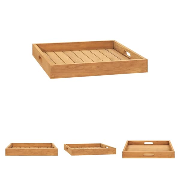 The Living Store serveringsbakke 50x50 cm massivt teaktræ -  Serveringsfade