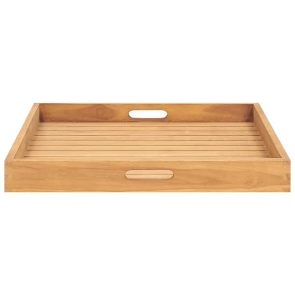 The Living Store serveringsbakke 60x60 cm massivt teaktræ -  Serveringsfade