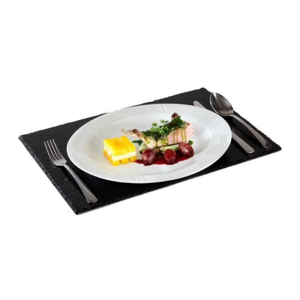 Platå - Aps - 45 x 30 cm - Naturlig skiffer - Svart - Rektangulär