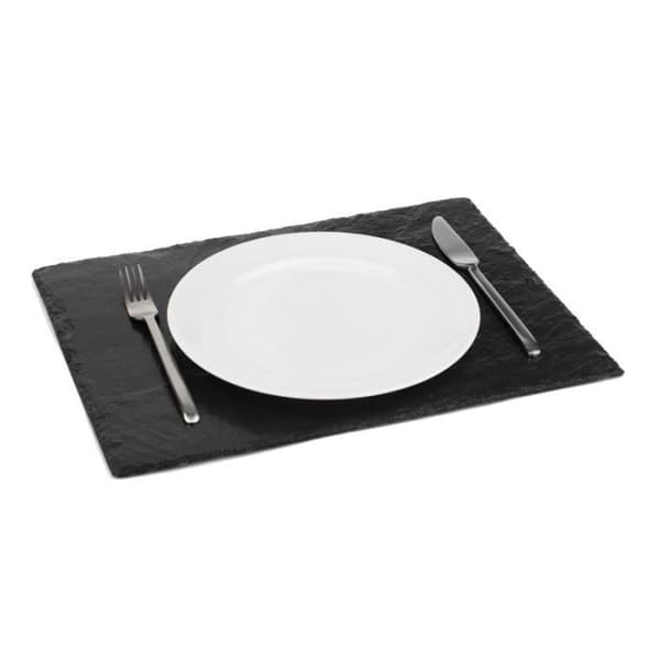 Platå - Aps - 45 x 30 cm - Naturlig skiffer - Svart - Rektangulär