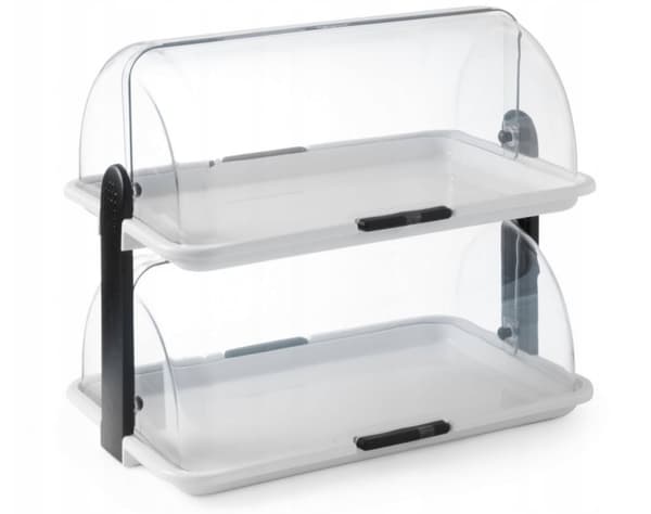 Rolltop-vitrine HENDI - Dobbelt, 380x260x355mm, Transparent låg