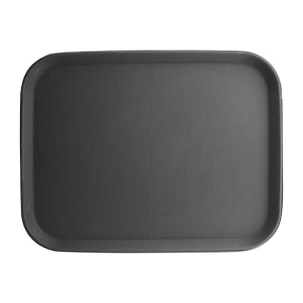 Svart anti-halk rektangulär bricka - Kristallon 356 x 457 mm