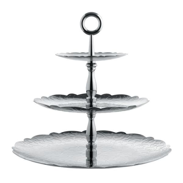 Trefotsfat i 3 våningar - Alessi - Dressed For Xmas - Rostfritt stål 18/10 - Ø35,5 cm - H.31 cm