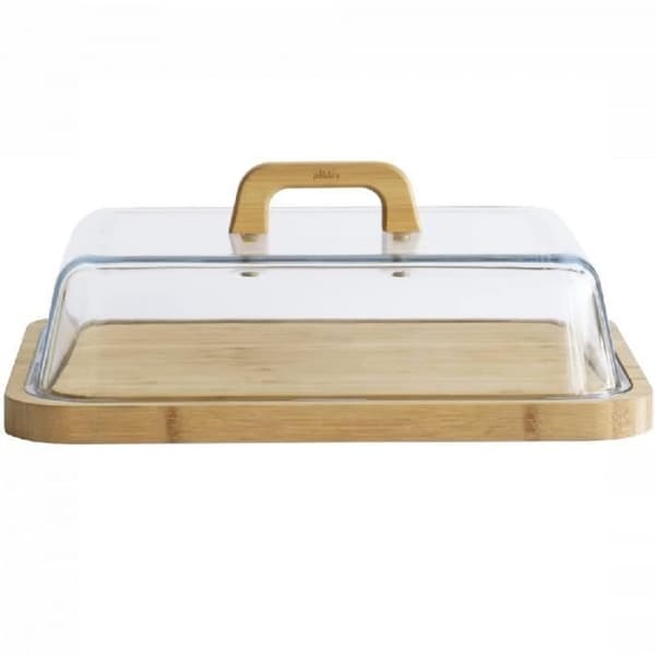 BAMBU OCH GLAS OSTBOX 24 X 25X 9,5 CM - PEBBLY