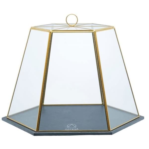 Artesà serveringsglas 31 x 27,5 x 25 cm skiffer/grått glas