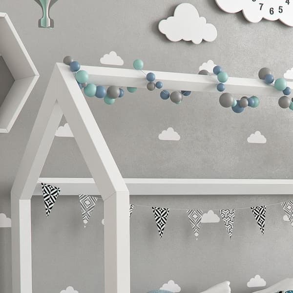VitaliSpa hussäng WIKI 70x140cm vit staket babysäng barnhus babysäng trä