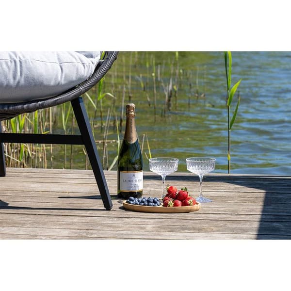 Set med 2 serveringsbrickor i naturlig bambu