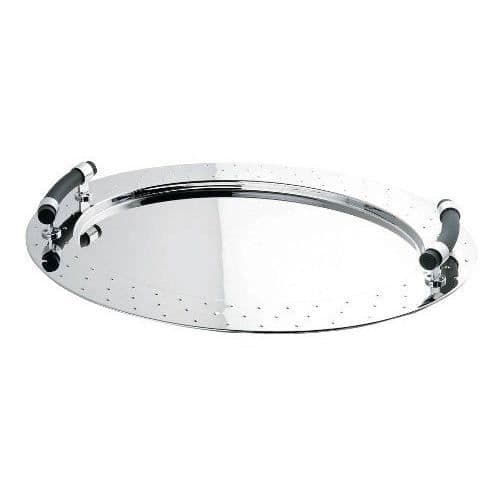 Ovalt fat - Alessi - MG09 - Blank stål - Handtag i PA - Svart