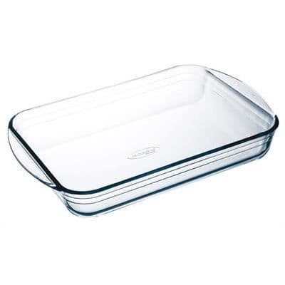Rektangulärt fat - Arcuisine - 32 X 20 cm - Borosilikatglas - Vit - Rektangulär
