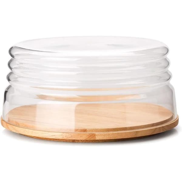 Ostbräda med klocka - CONTINENTA - 2 delar - Blåst glas - Trä - Prisbelönt design