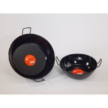 Tapasfat - Emalj - 30 cm - Emalj - Svart - Rund