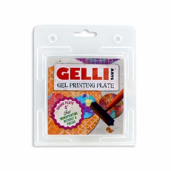 Plattforms - serveringsfat Gelli arts - GL4ROUND - Rund tryckplatta 20,3 cm, Akryl, Transparent, 4-tums