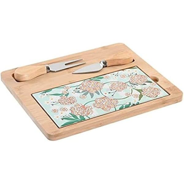 Förrättsbricka - DKD Home Decor - Standard - Grön och beige - Bambu och stengods - 24,5 x 20 cm
