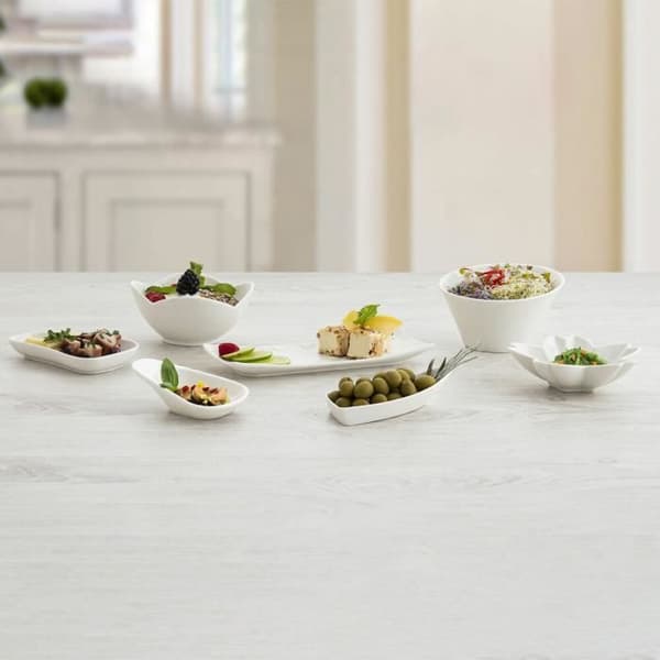 Quid Select Vit Keramisk Blomma Förrättsbricka (6 enheter) (Pack 6x)