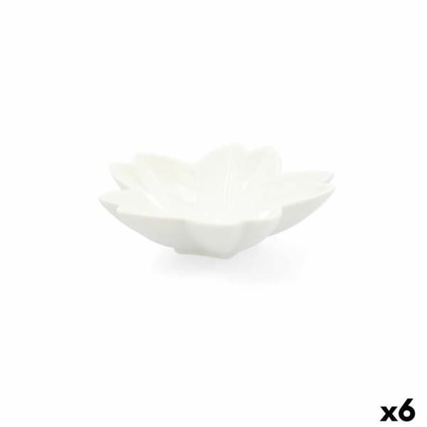 Quid Select Vit Keramisk Blomma Förrättsbricka (6 enheter) (Pack 6x)