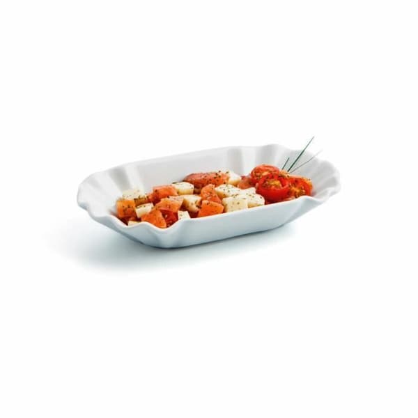 Quid Gastro Fun vit keramisk förrättsbricka 20,5 x 11 x 3,5 cm (12 enheter) (Förpackning 12x)