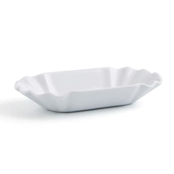 Quid Gastro Fun vit keramisk förrättsbricka 20,5 x 11 x 3,5 cm (12 enheter) (Förpackning 12x)