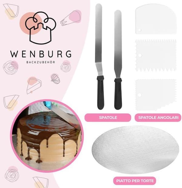 Tårtdekorationsset - Wenburg - Svängbart fat - Vitt - Inkluderade tillbehör - E-bok
