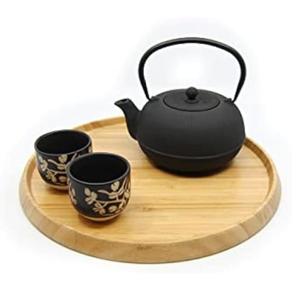 Platta - Bredemeijer - Rund och naturligt bambu - Ø 35 cm - Höjd bord - Brun