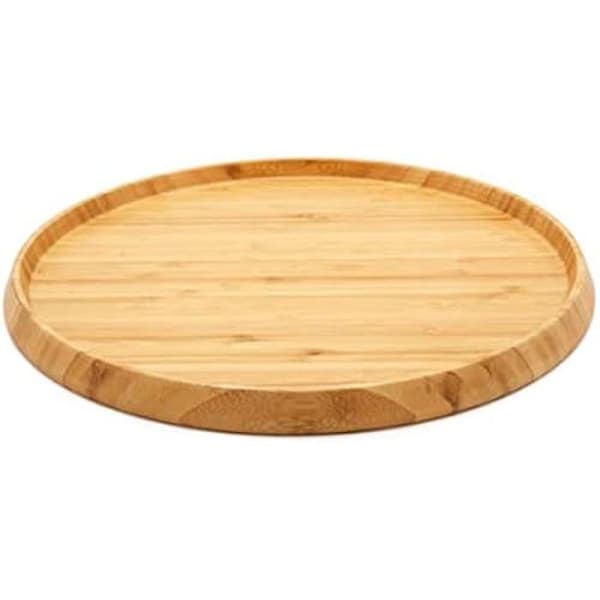Platta - Bredemeijer - Rund och naturligt bambu - Ø 35 cm - Höjd bord - Brun