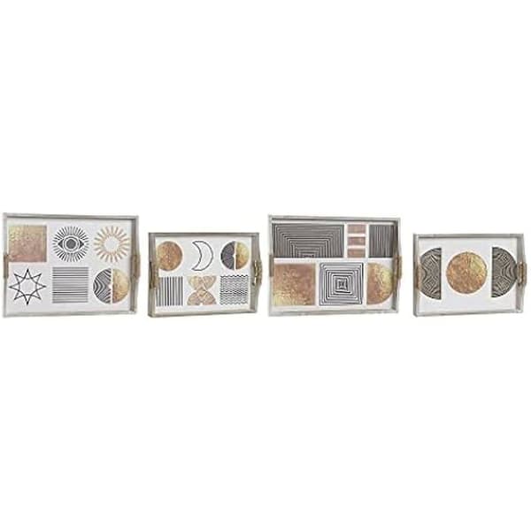 Brickset - DKD Heminredning - Standard - MDF - 40x30x6 cm - Vit, Svart, Guld