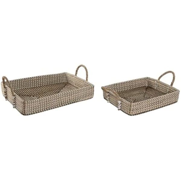 Brickor - HOME ESPRIT - Set med 2 - Naturlig - Ljusbrun - 32 x 41 x 16 cm