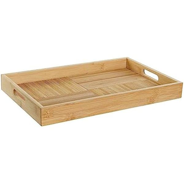 Bricka - DKD HEMDEKOR - Standard - Flerfärgad - Bambu - 27 x 43 x 4,5 cm