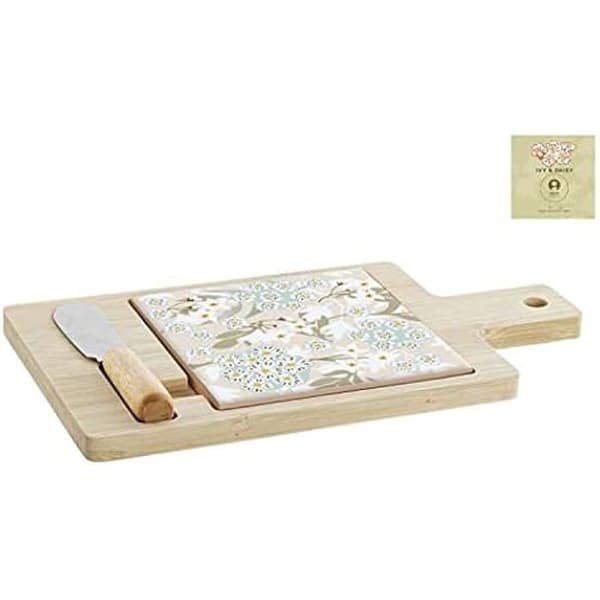 Förrättsbricka - DKD Home Decor - Bambu - Rektangulär - Vit, Grön, Beige - 21,5 x 11,8 cm