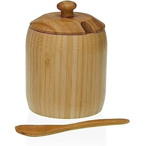 Sockerskål - VERSA - Flerfärgad - Bambu - 11,5 x 11,5 x 14,5 cm - Rund