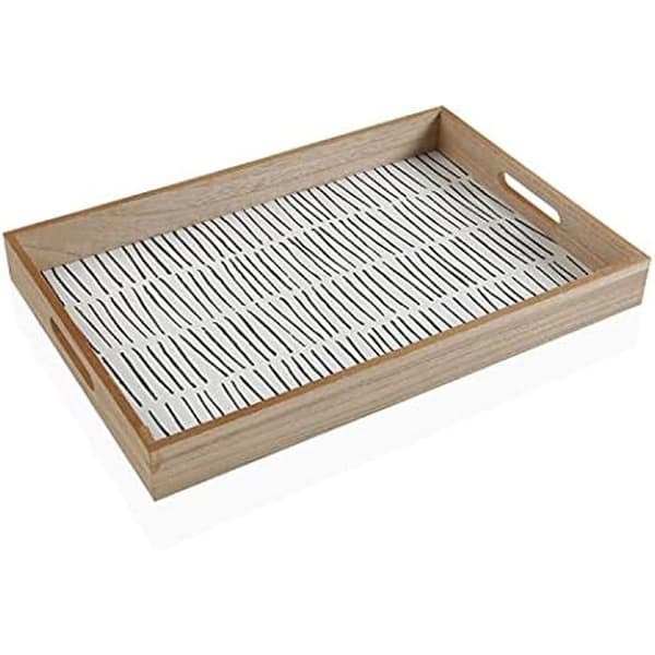 Rektangulär Bandeja - VERSA - NYA LINJER - Plast - 30 x 20 cm - Vit