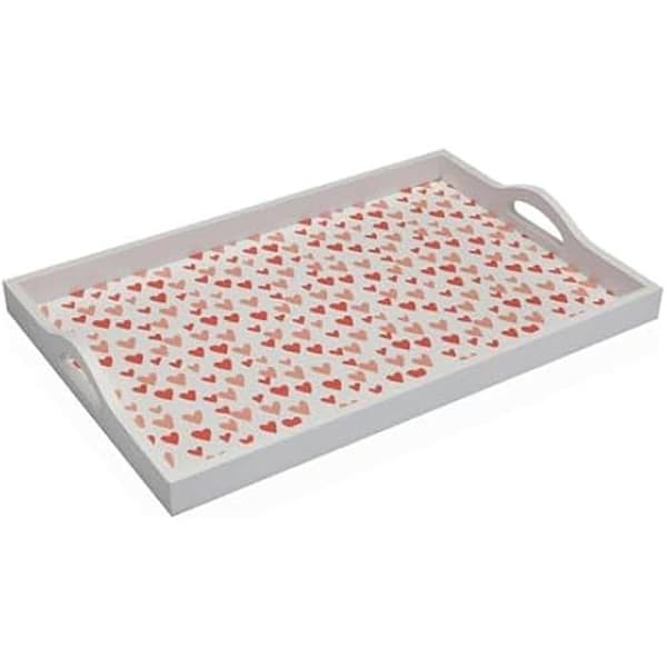 Bricka - VERSA - Amore - MDF trä - Flerfärgad - 46,5 x 31,5 x 6,5 cm