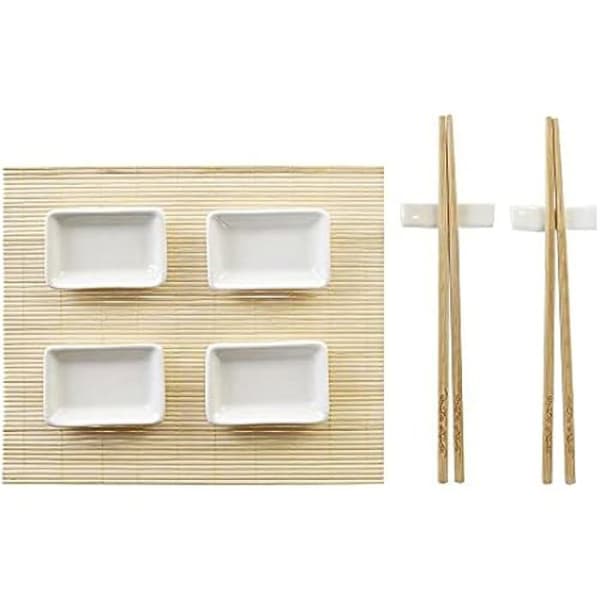 Sushi Set - DKD Heminredning - Standard - Bambu - 28 x 22 x 2,5 cm - Naturvit