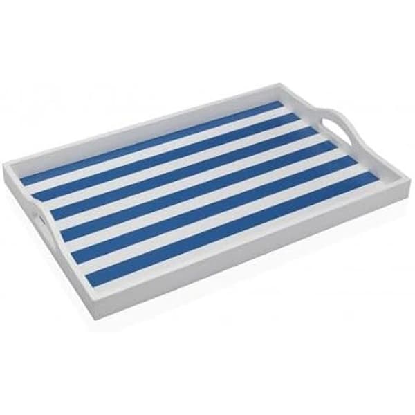 Rektangulär bricka i blått MDF-trä - VERSA - 30 x 5 x 45 cm