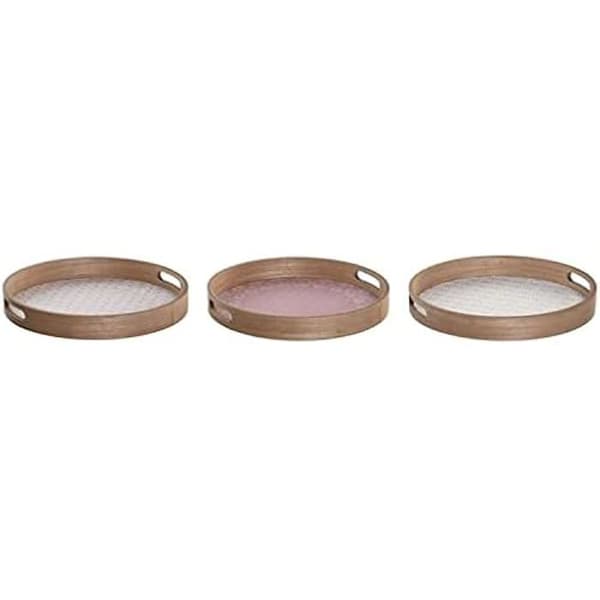 Snackbricka - DKD HEMINNREDNING - Set om 3 - MDF trä - Färg Vit - Mått 35x35 cm