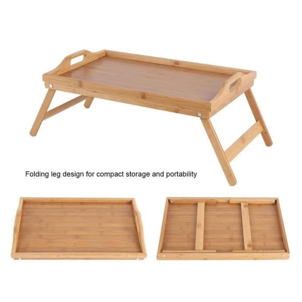 Sängbricka - Bambu - Hopfällbar - 50x30 cm - Frukostbord - Rektangulär
