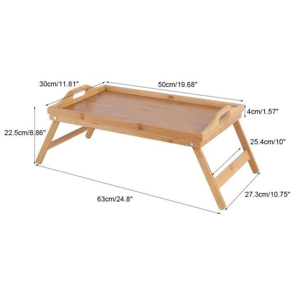 Sängbricka - Bambu - Hopfällbar - 50x30 cm - Frukostbord - Rektangulär