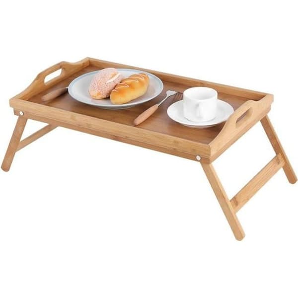 Sängbricka - Bambu - Hopfällbar - 50x30 cm - Frukostbord - Rektangulär
