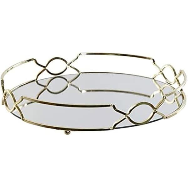 Smakplatta - DKD HOME DECOR - Standard - Metall och spegel - Guld - 30 x 30 x 5 cm