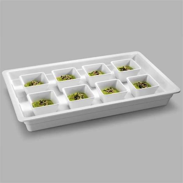 Tallerkener i hvid melamin GN 1/1 - H 20 til 65 mm - Pujadas - Hvid - l1- L1- P65- h1- Melamin