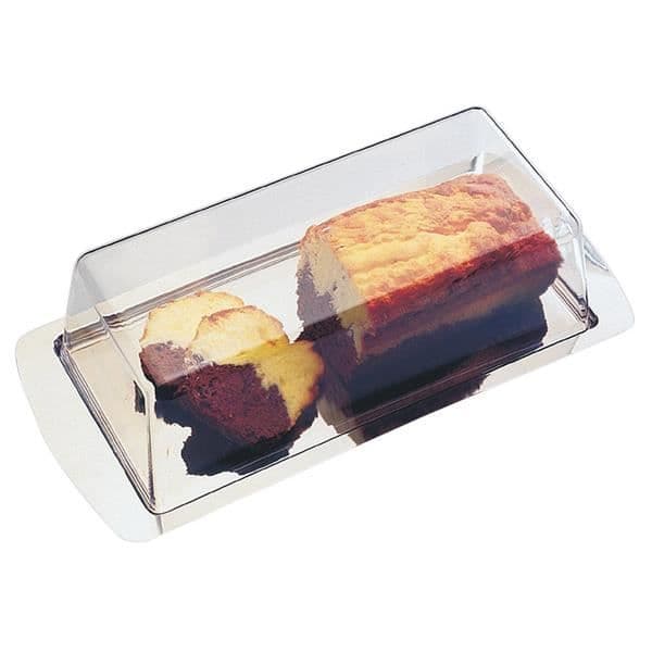 Aps - Rostfri bricka 34 x 16,5 cm med transparent lock