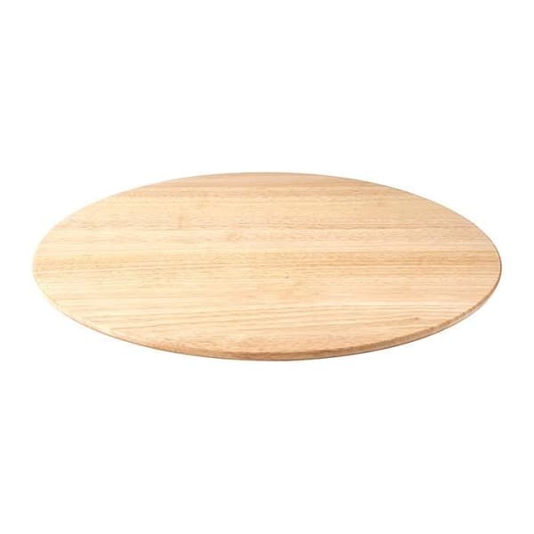 Continenta Drehplatte aus Gummibaumholz, Servierplatte, Drehbrett, Drehteller, Käseplatte, Grön: Ø 46 x 3,5 cm, 3015