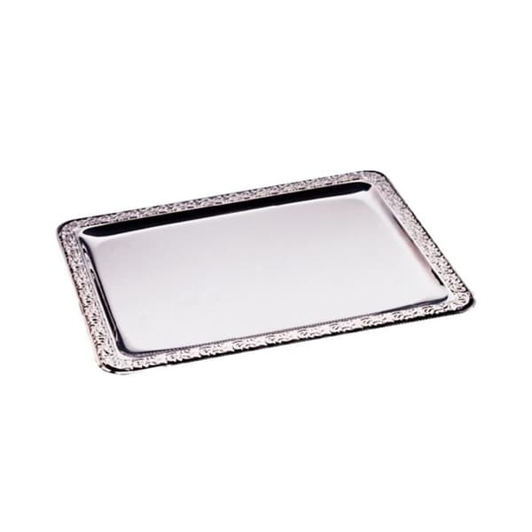 Rektangulär serveringsbricka i polerat rostfritt stål - APS 420 x 310 mm